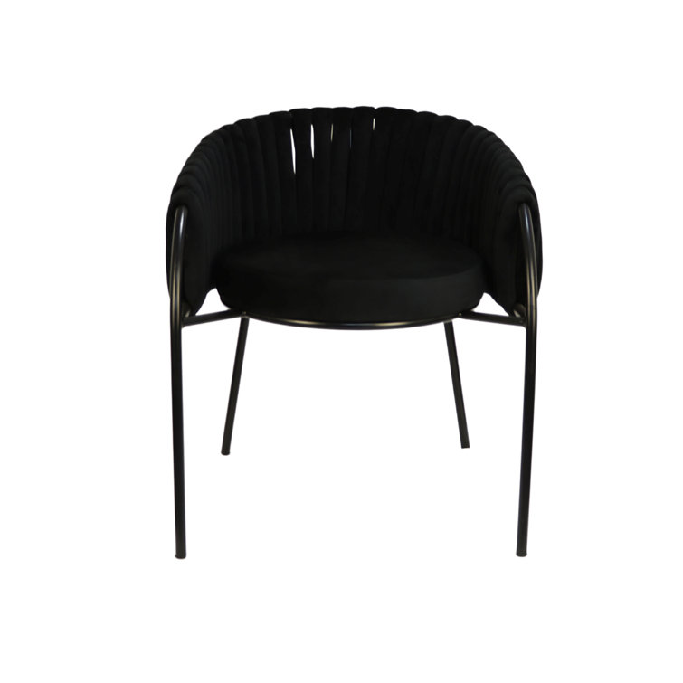 Everly Quinn Iona Velvet Metal Arm Chair Dining Chair Wayfair Canada